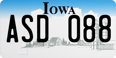 IA license plate ASD088