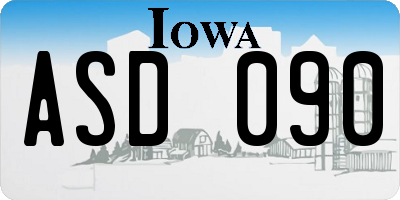 IA license plate ASD090