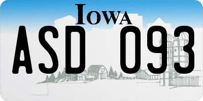 IA license plate ASD093