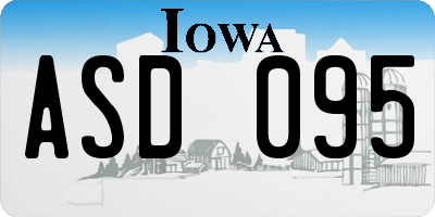 IA license plate ASD095