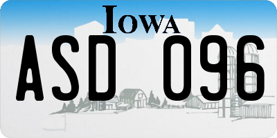 IA license plate ASD096