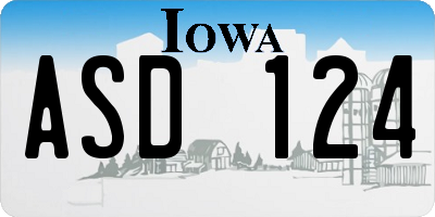 IA license plate ASD124