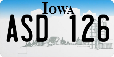 IA license plate ASD126