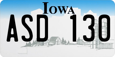 IA license plate ASD130