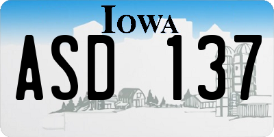 IA license plate ASD137
