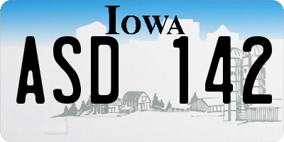 IA license plate ASD142