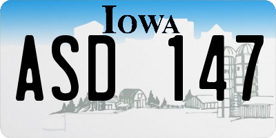 IA license plate ASD147