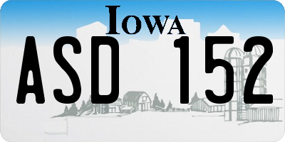 IA license plate ASD152