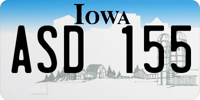 IA license plate ASD155
