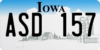 IA license plate ASD157