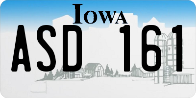 IA license plate ASD161