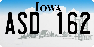IA license plate ASD162