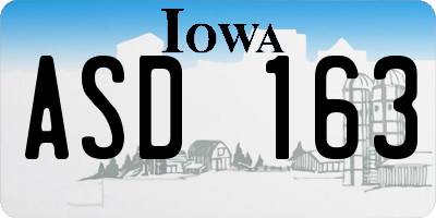 IA license plate ASD163