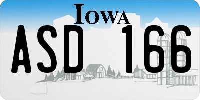 IA license plate ASD166