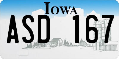 IA license plate ASD167
