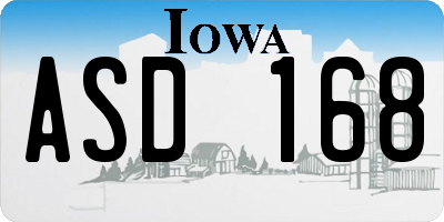 IA license plate ASD168