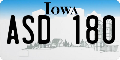 IA license plate ASD180