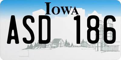 IA license plate ASD186