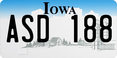 IA license plate ASD188