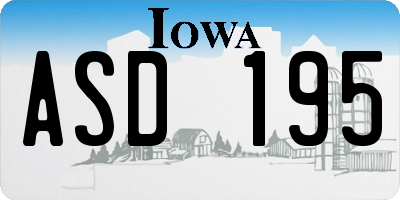 IA license plate ASD195