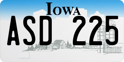 IA license plate ASD225