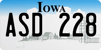 IA license plate ASD228