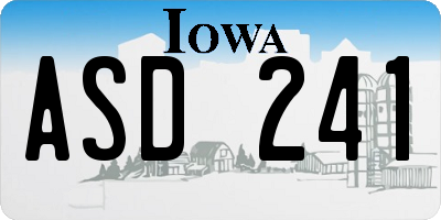 IA license plate ASD241