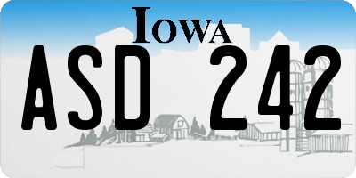 IA license plate ASD242