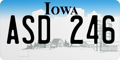 IA license plate ASD246