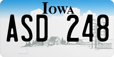 IA license plate ASD248