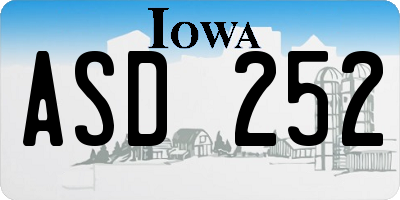 IA license plate ASD252
