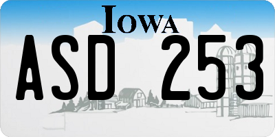 IA license plate ASD253