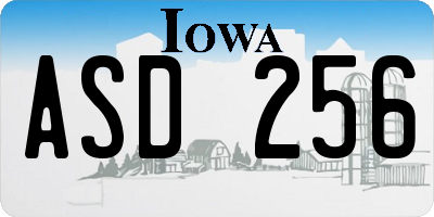 IA license plate ASD256