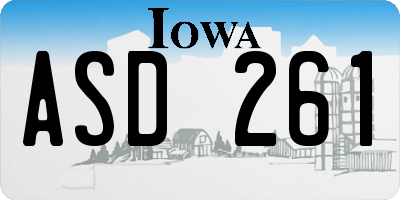 IA license plate ASD261
