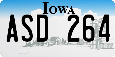 IA license plate ASD264