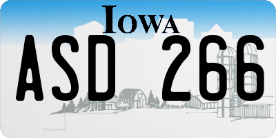 IA license plate ASD266
