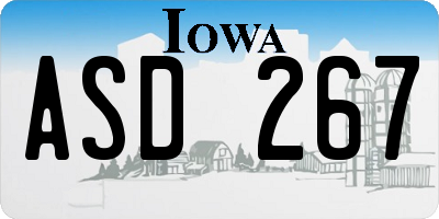 IA license plate ASD267