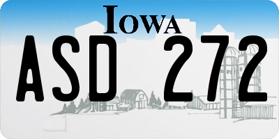 IA license plate ASD272