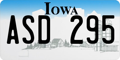 IA license plate ASD295