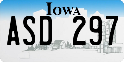 IA license plate ASD297