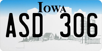 IA license plate ASD306