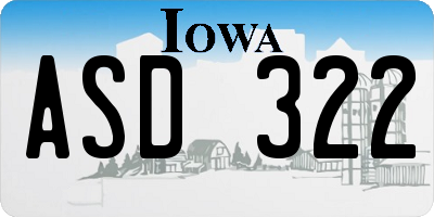 IA license plate ASD322