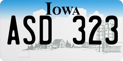 IA license plate ASD323