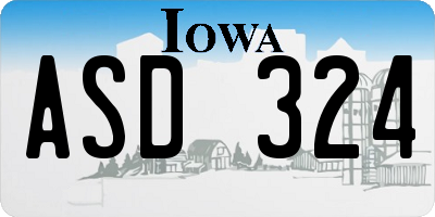 IA license plate ASD324