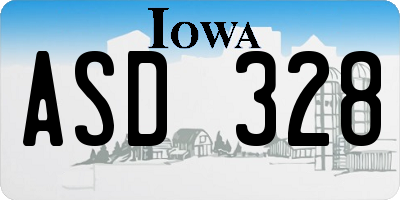 IA license plate ASD328