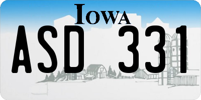 IA license plate ASD331