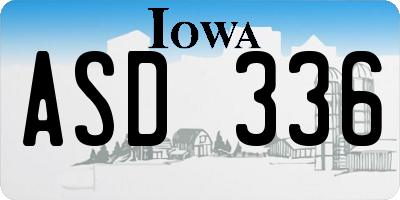 IA license plate ASD336