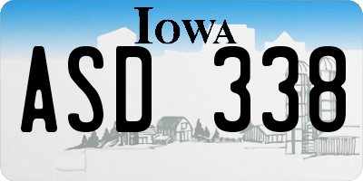 IA license plate ASD338