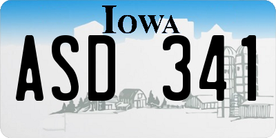 IA license plate ASD341