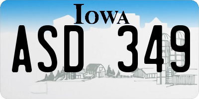 IA license plate ASD349